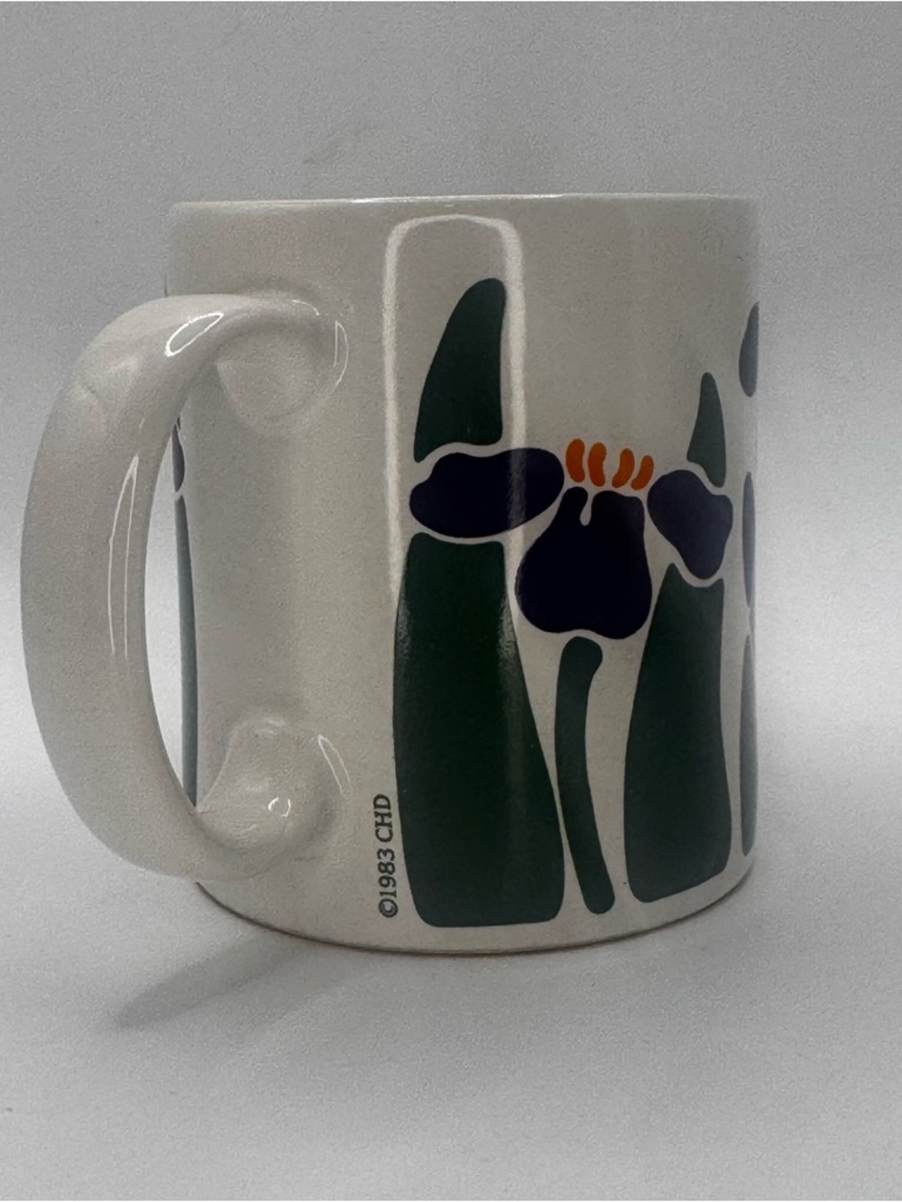 Vintage Nina Campbell Iris Floral Mug 1983 Cottagecore Coffee Cup - Picture 6 of 8